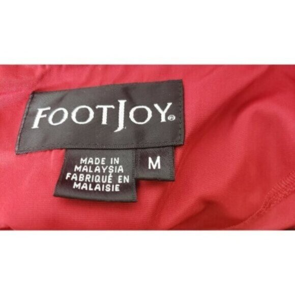 FootJoy Rain Windbreaker Pullover Golf Jacket Red Half Sleeve V Neck Size M Mens - Picture 8 of 14